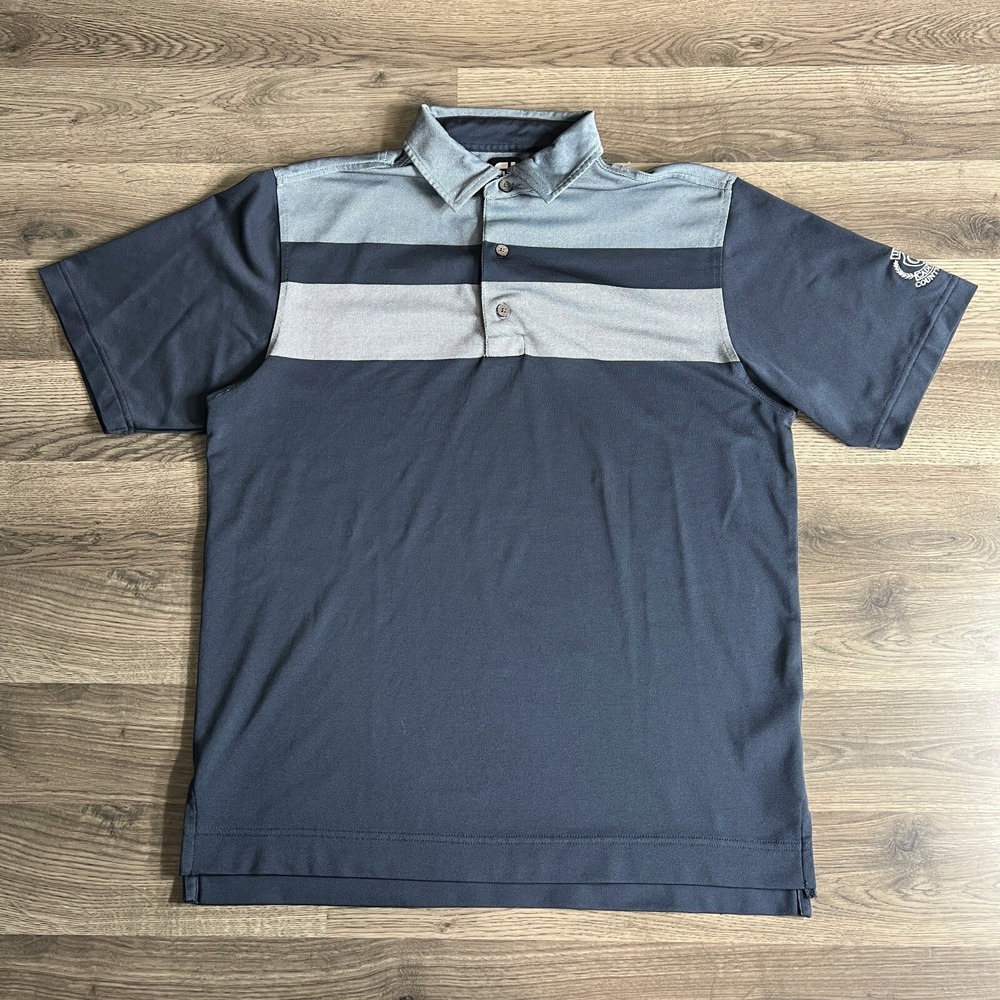 FootJoy Polo Shirt Mens Small Double Block Birdseye Pique Golf Short Sleeve